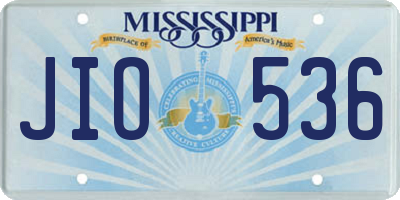 MS license plate JIO536