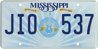 MS license plate JIO537