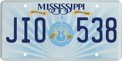 MS license plate JIO538