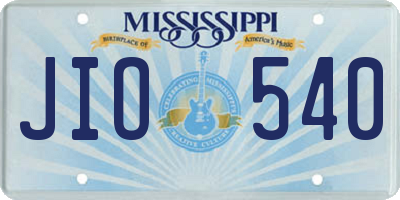 MS license plate JIO540