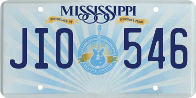 MS license plate JIO546