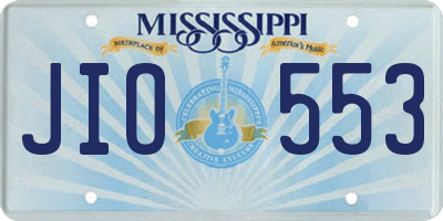 MS license plate JIO553