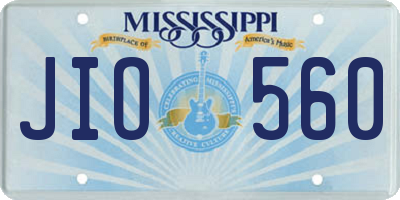 MS license plate JIO560
