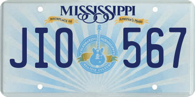 MS license plate JIO567