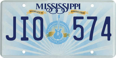 MS license plate JIO574