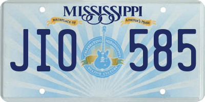 MS license plate JIO585