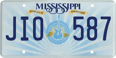 MS license plate JIO587