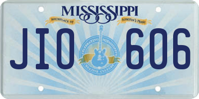 MS license plate JIO606