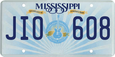 MS license plate JIO608
