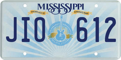 MS license plate JIO612