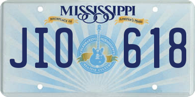 MS license plate JIO618