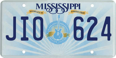 MS license plate JIO624