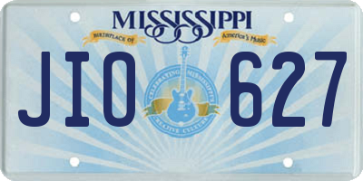 MS license plate JIO627