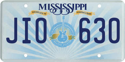 MS license plate JIO630