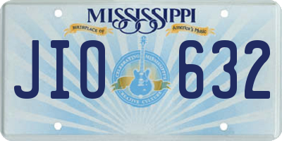 MS license plate JIO632