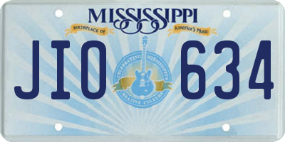 MS license plate JIO634