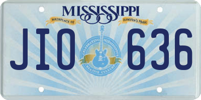 MS license plate JIO636