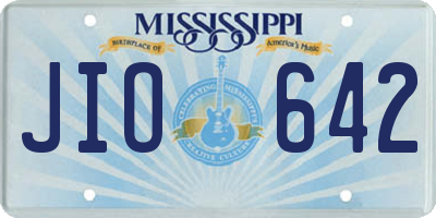 MS license plate JIO642
