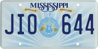 MS license plate JIO644