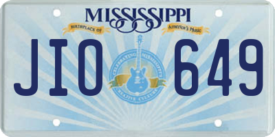 MS license plate JIO649
