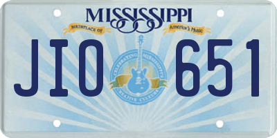 MS license plate JIO651