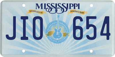 MS license plate JIO654