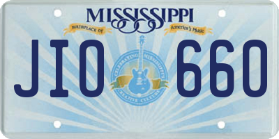 MS license plate JIO660