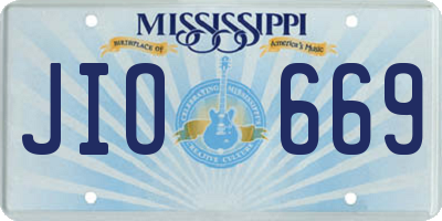MS license plate JIO669