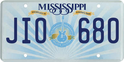MS license plate JIO680