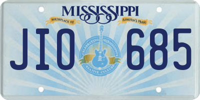 MS license plate JIO685