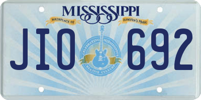 MS license plate JIO692