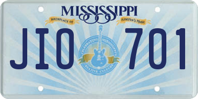 MS license plate JIO701