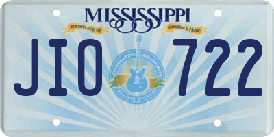 MS license plate JIO722