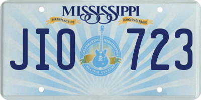 MS license plate JIO723