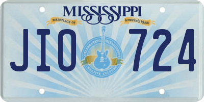 MS license plate JIO724