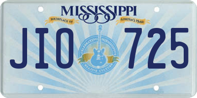 MS license plate JIO725