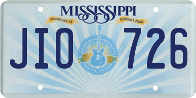 MS license plate JIO726