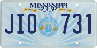 MS license plate JIO731