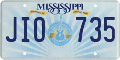 MS license plate JIO735