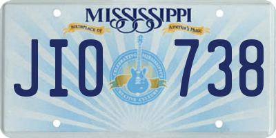 MS license plate JIO738