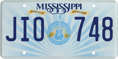 MS license plate JIO748