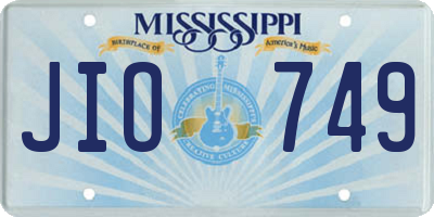 MS license plate JIO749