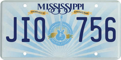MS license plate JIO756