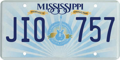 MS license plate JIO757
