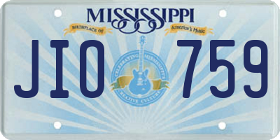 MS license plate JIO759