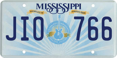 MS license plate JIO766