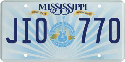 MS license plate JIO770