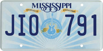 MS license plate JIO791