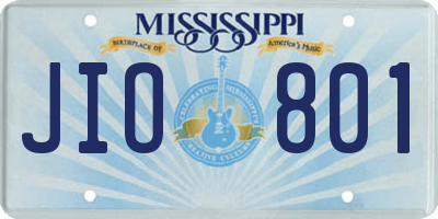 MS license plate JIO801