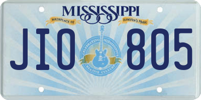 MS license plate JIO805